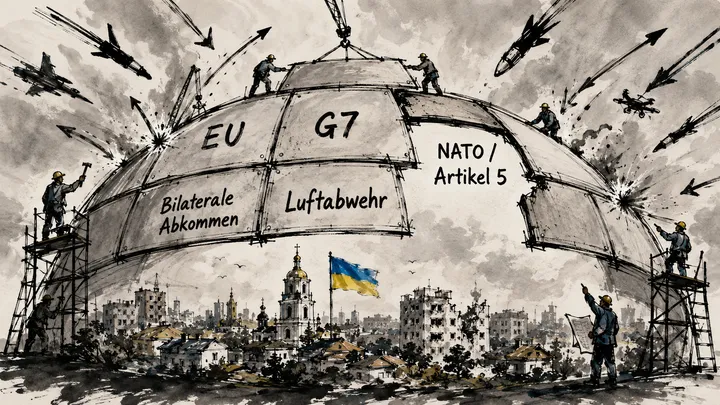 Ein Schutzschirm aus Zusagen reicht nur dann, wenn er im Ernstfall trägt. Die offene Lücke bleibt die zentrale Frage: Wer garantiert der Ukraine Sicherheit, wenn Russland erneut angreift?