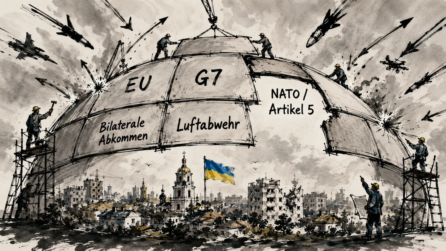 Ein Schutzschirm aus Zusagen reicht nur dann, wenn er im Ernstfall trägt. Die offene Lücke bleibt die zentrale Frage: Wer garantiert der Ukraine Sicherheit, wenn Russland erneut angreift?